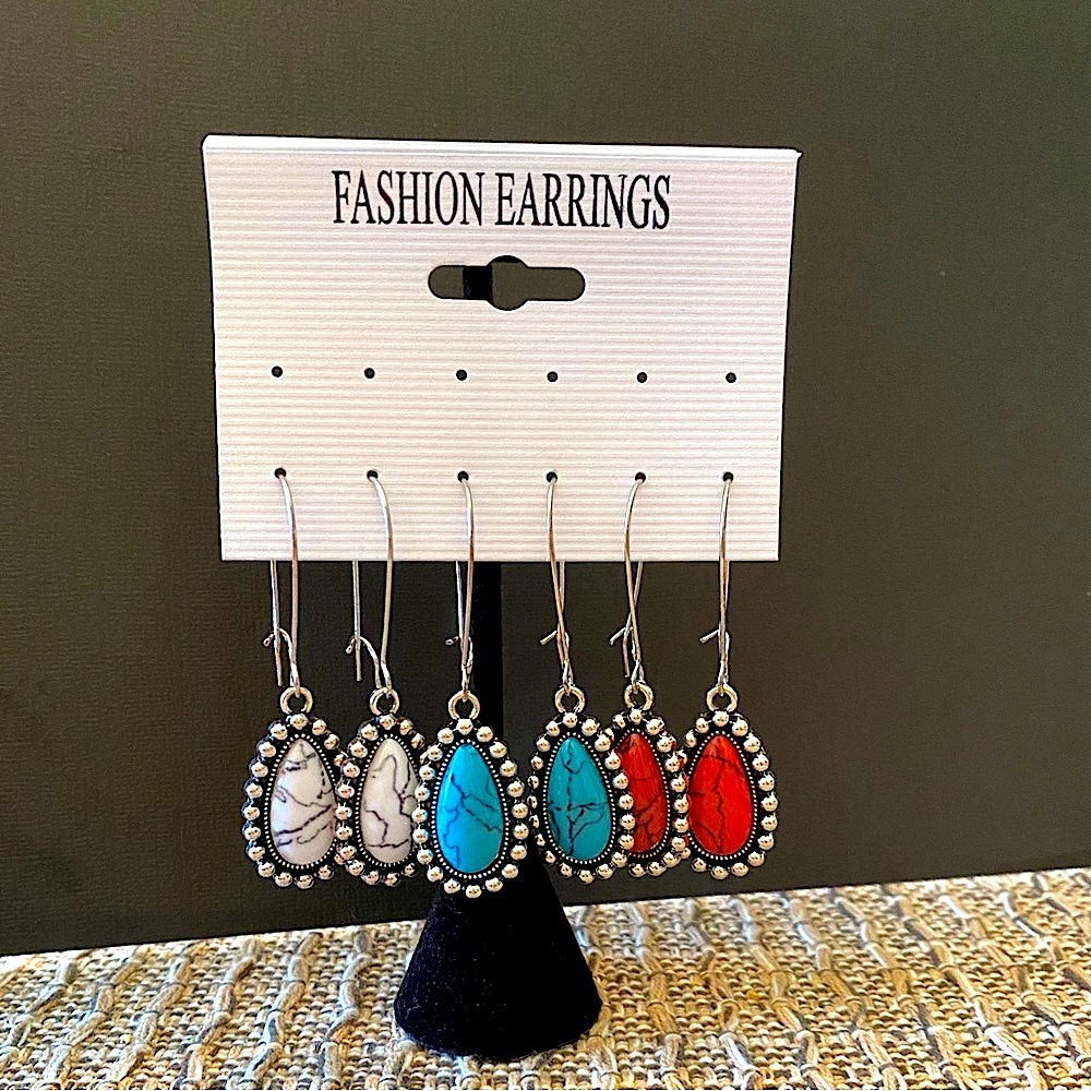 New boho faux turquoise earrings bundle